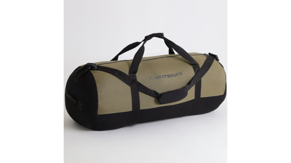 White Duck Filios Canvas Duffel Bag, Olive/Black, 24in x 16in, FBA-FDBOB-2416