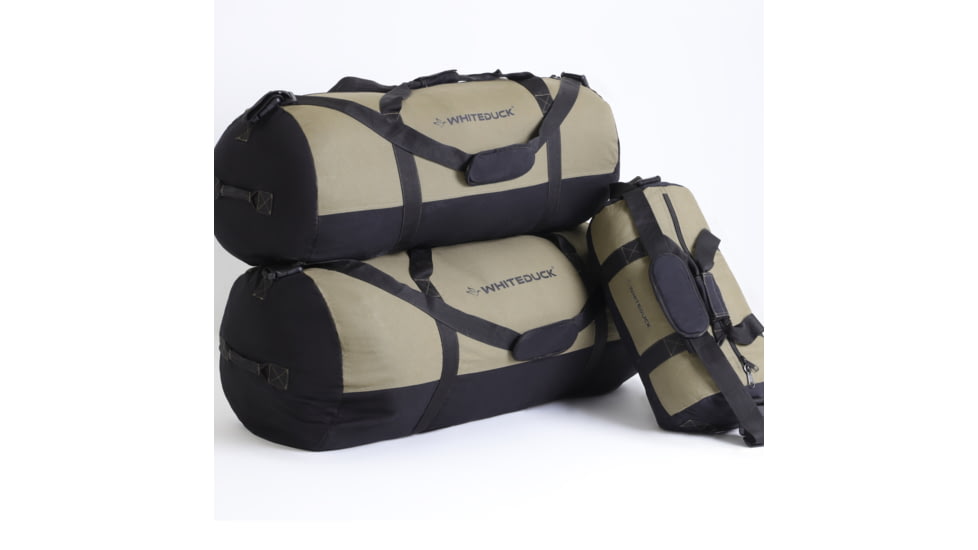 White Duck Filios Canvas Duffel Bag, Olive/Black, 24in x 16in, FBA-FDBOB-2416