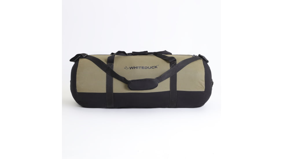 White Duck Filios Canvas Duffel Bag, Olive/Black, 24in x 16in, FBA-FDBOB-2416