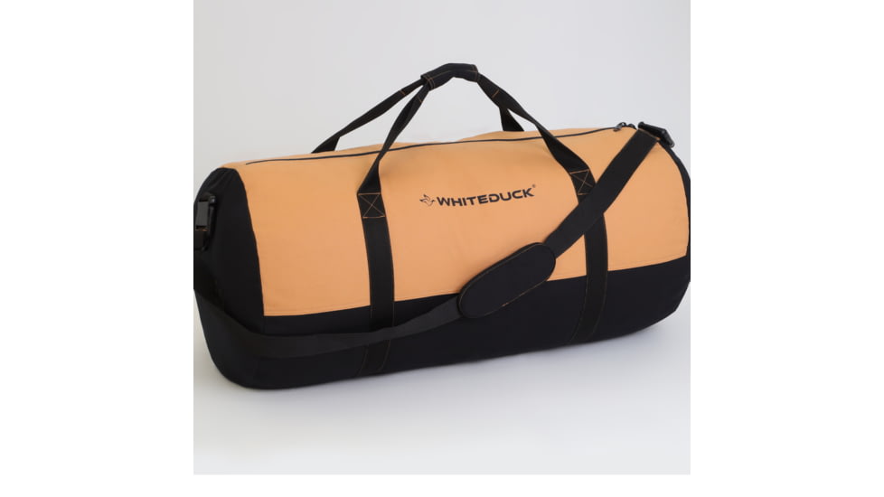 White Duck Filios Canvas Duffel Bag, Tan/Black, 24in x 16in, UP-DLI1-RILC