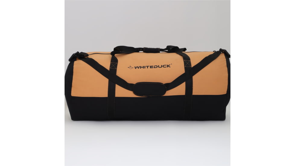 White Duck Filios Canvas Duffel Bag, Tan/Black, 24in x 16in, UP-DLI1-RILC