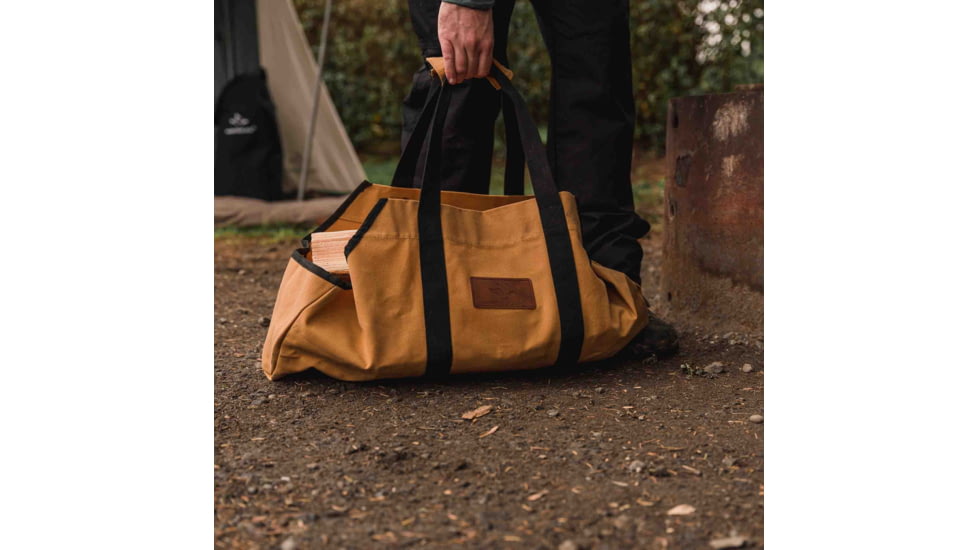 White Duck Firewood Log Carriers, Boat Shape, Tan, 26inx17inx9in, FBA-CLB-3417