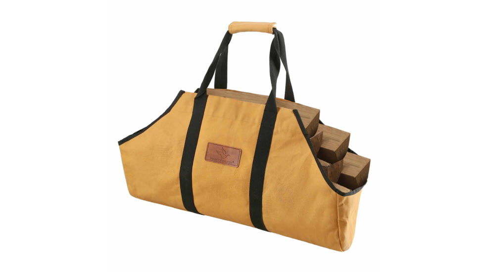 White Duck Firewood Log Carriers, Boat Shape, Tan, 26inx17inx9in, FBA-CLB-3417