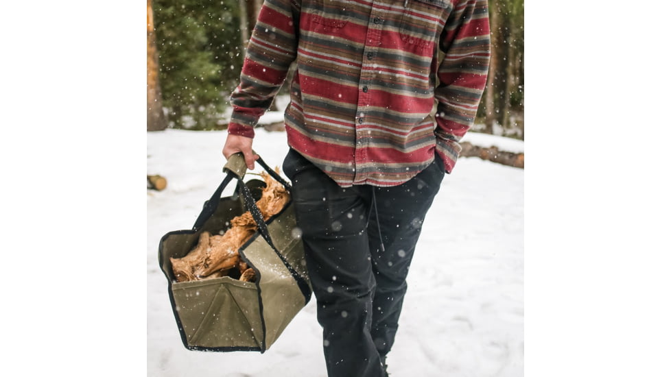 White Duck Firewood Log Carriers, Tote Shape, Olive, 23inx10inx12in, FBA-CLT-3404