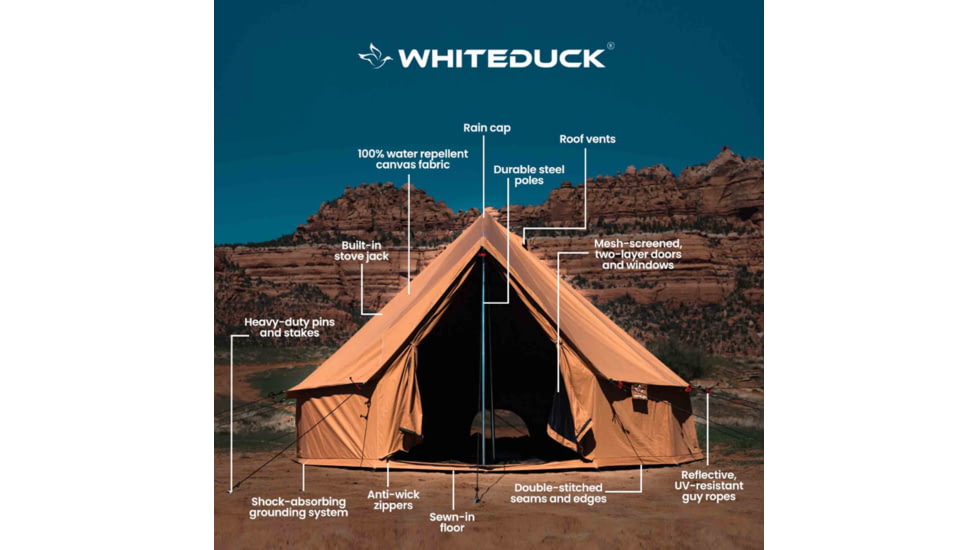 White Duck Regatta Bell Tent, Water Repellent, Desert Red, 10ft, WD-RBT-01