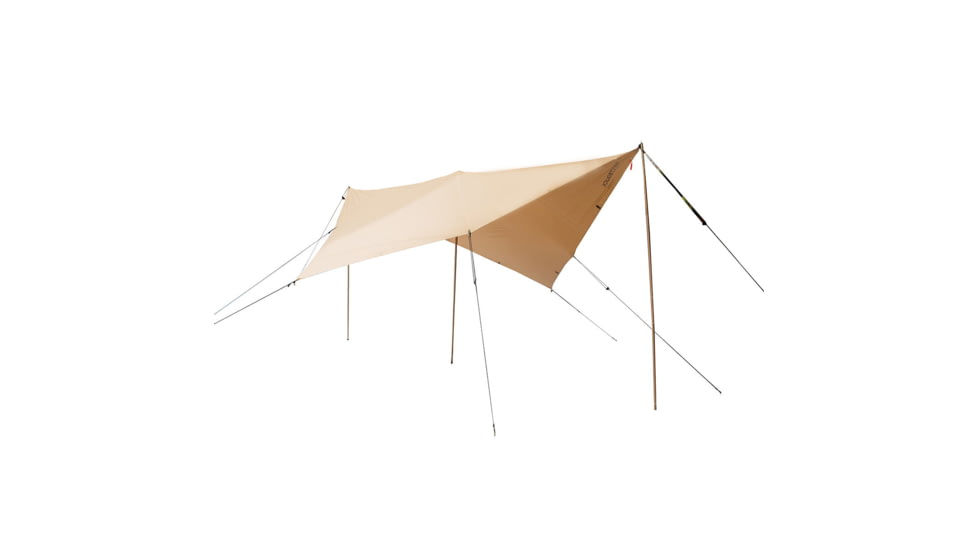 White Duck Sunshade Tarp 330 w/ Poles, 13ft x 13ft/4 x 4 m, SS-4x4-WR