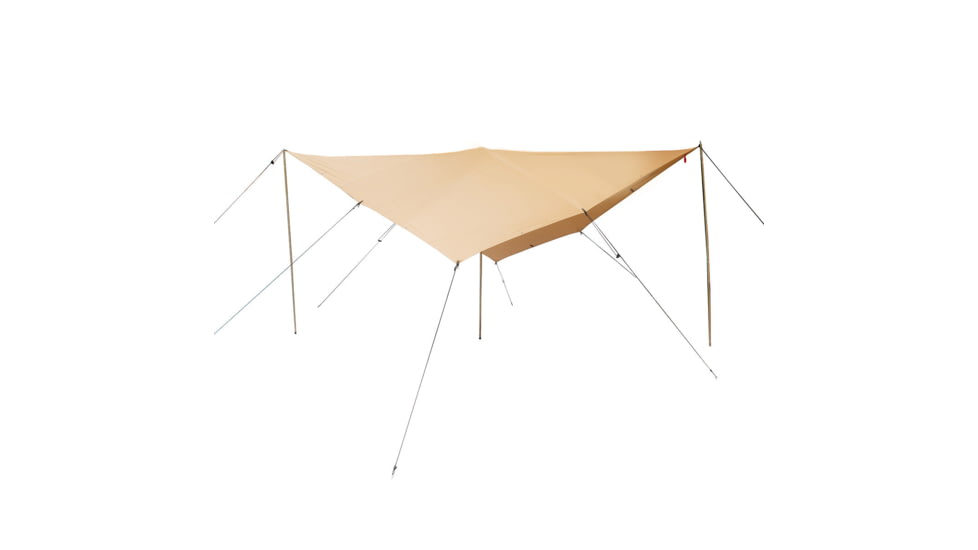 White Duck Sunshade Tarp 330 w/ Poles, 13ft x 13ft/4 x 4 m, SS-4x4-WR
