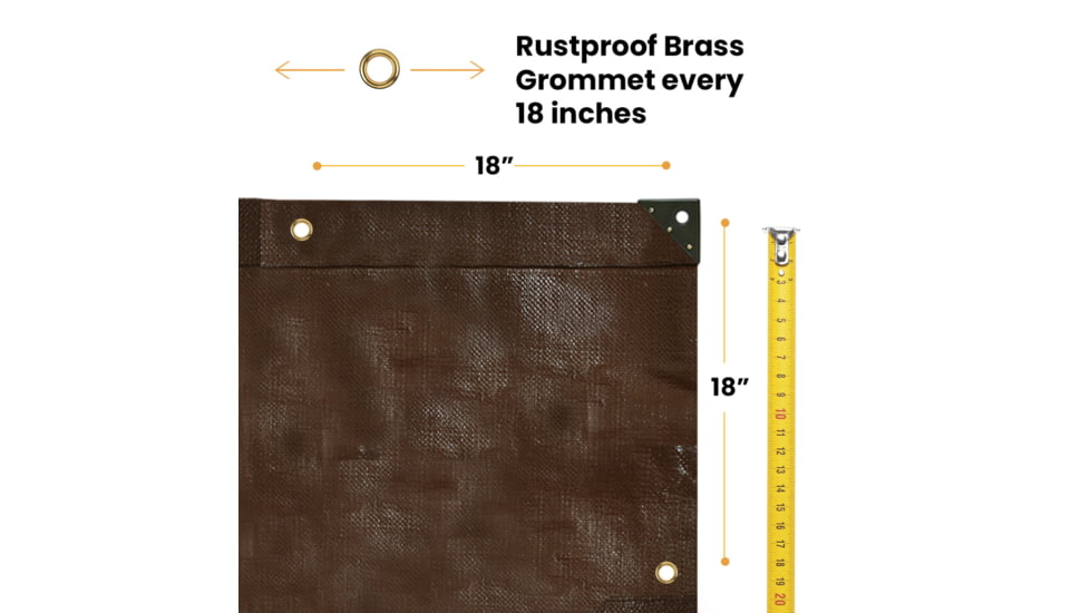White Duck Super Heavy Duty Poly Tarp, Brown, 100x100ft, PT-100x100