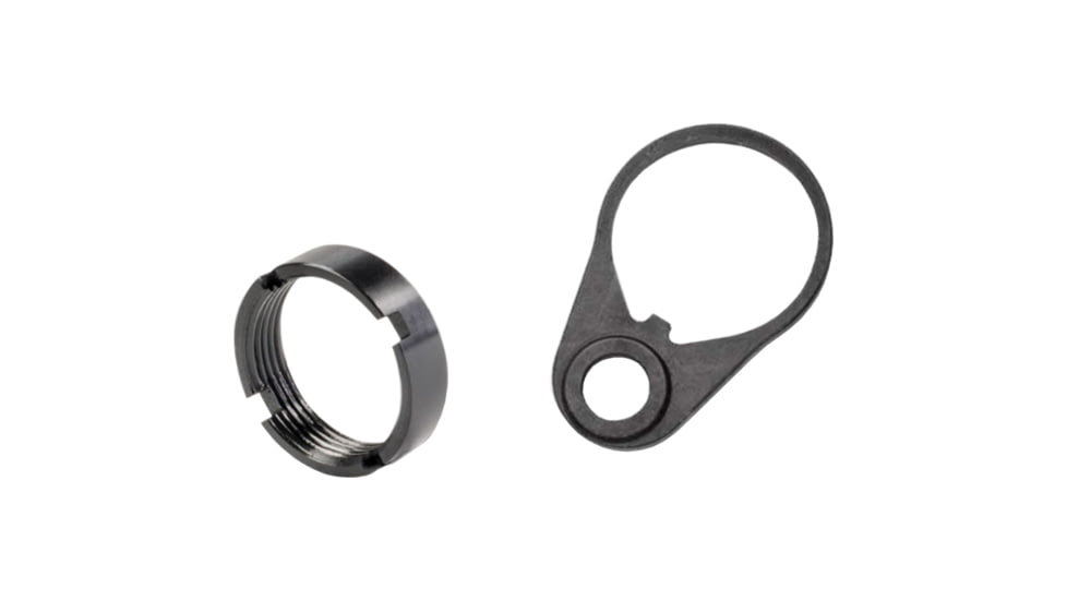 White Label Armory End Plate Kit - Quick Detach, Castle Nut, Black, WLA-BUF-7007-01
