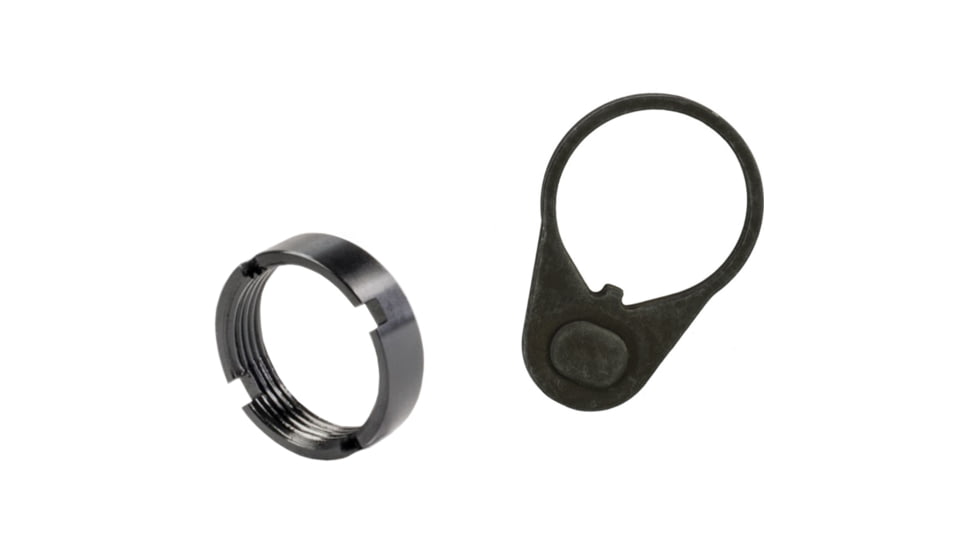 White Label Armory End Plate Kit - Mil Spec, Castle Nut, Black, WLA-BUF-7006-01