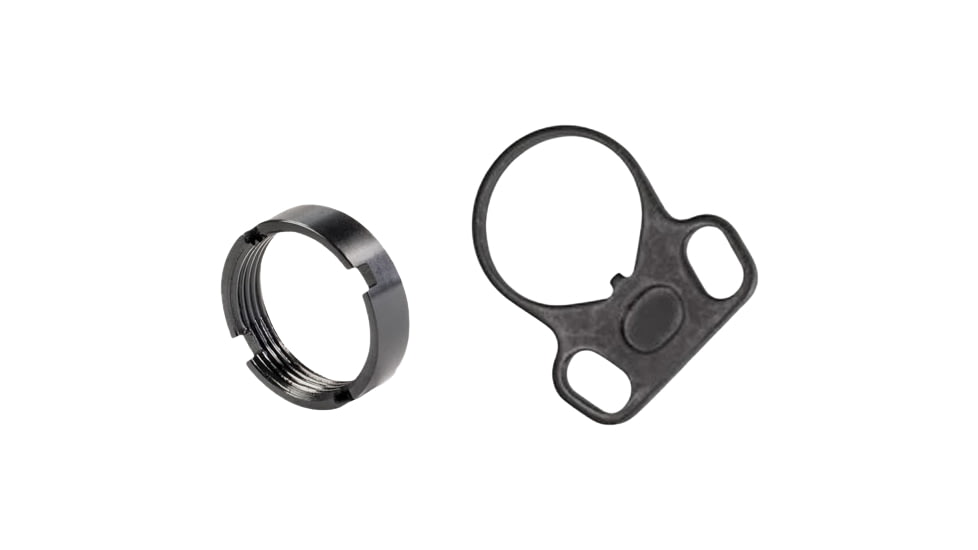 White Label Armory End Plate Kit - Ambidextrous Dual Loop, Castle Nut, Black, WLA-BUF-7008-01