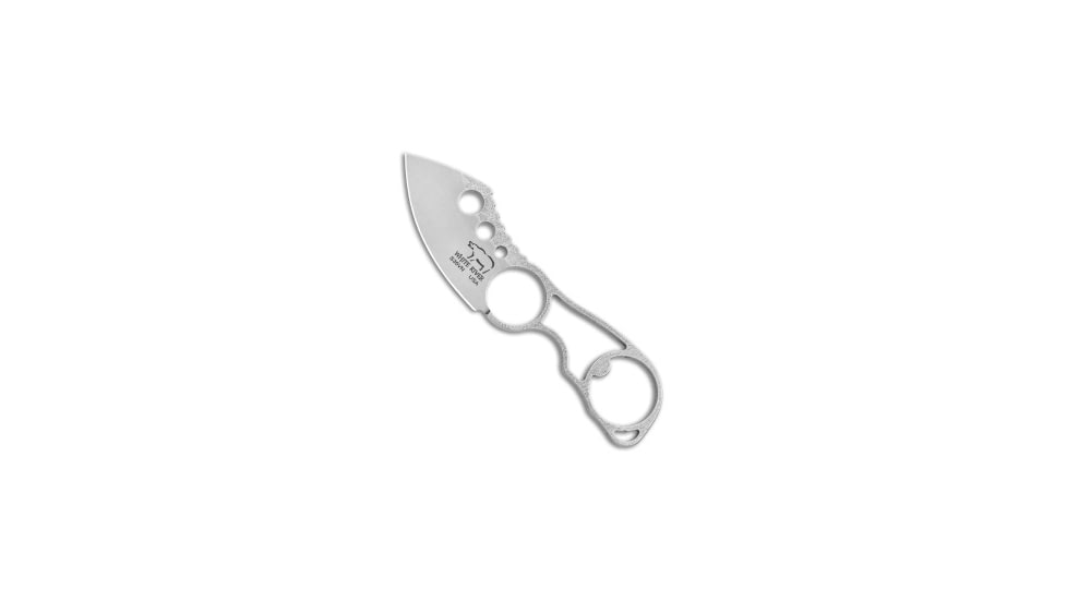 White River Knife &amp; Tool Knucklehead II Neck Fixed Blade Knife, 2.875in, CPM S35VN, Sheepsfoot Blade, Stainless Steel, Gray Handle, Gray/Gray, 6.00 inch, BHQ-30766