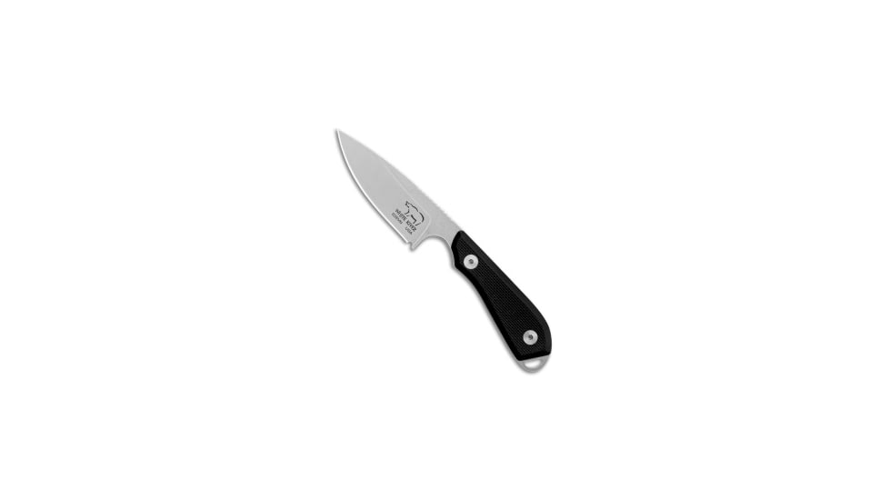 White River Knife &amp; Tool M1 Backpacker Pro Fixed Blade Knife, 3.125in, CPM S35VN, Drop Point Blade, G-10, Black Handle, Stonewash, Black/Gray, 7.00 inch, BHQ-85350