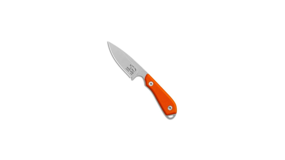 White River Knife &amp; Tool M1 Backpacker Pro Fixed Blade Knife, 3.125in, CPM S35VN, Drop Point Blade, G-10, Orange Handle, Stonewash, Orange/Gray, 7.00 inch, BHQ-85351