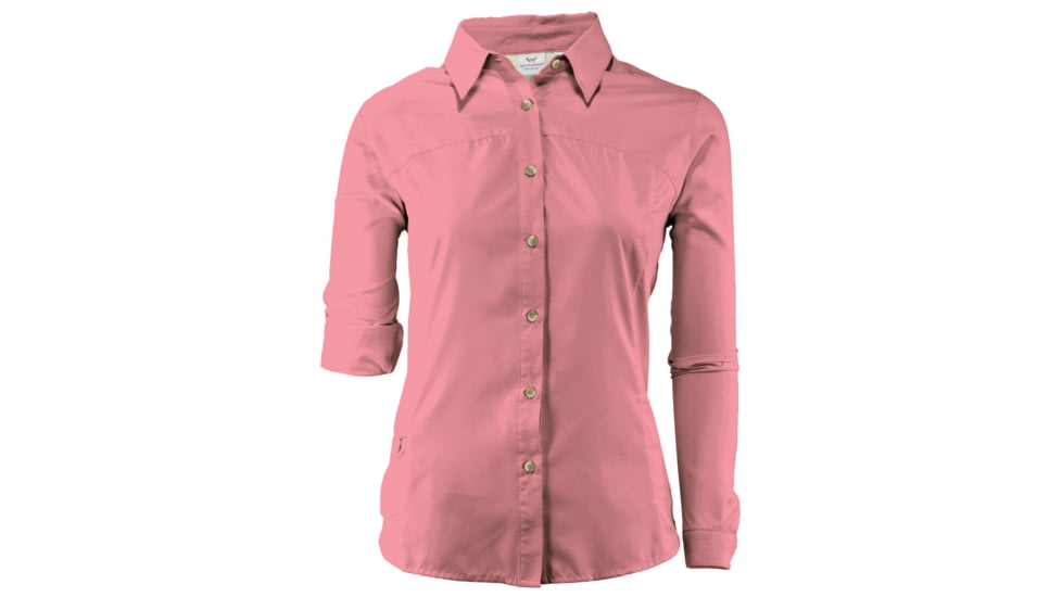 White Sierra Gobi Desert Long Sleeve Shirt - Women's-Coral-X-Large