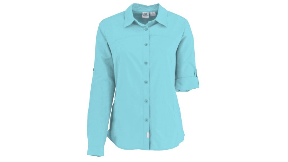 White Sierra Gobi Desert Long Sleeve Shirt - Womens, Aqua, Medium, X4209W-Aqua - AQU-MEDIUM