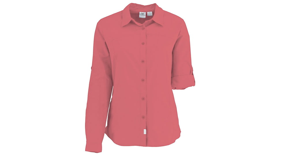 White Sierra Gobi Desert Long Sleeve Shirt - Womens, Watermelon, Small, X4209W-Watermelon - WML-SMALL