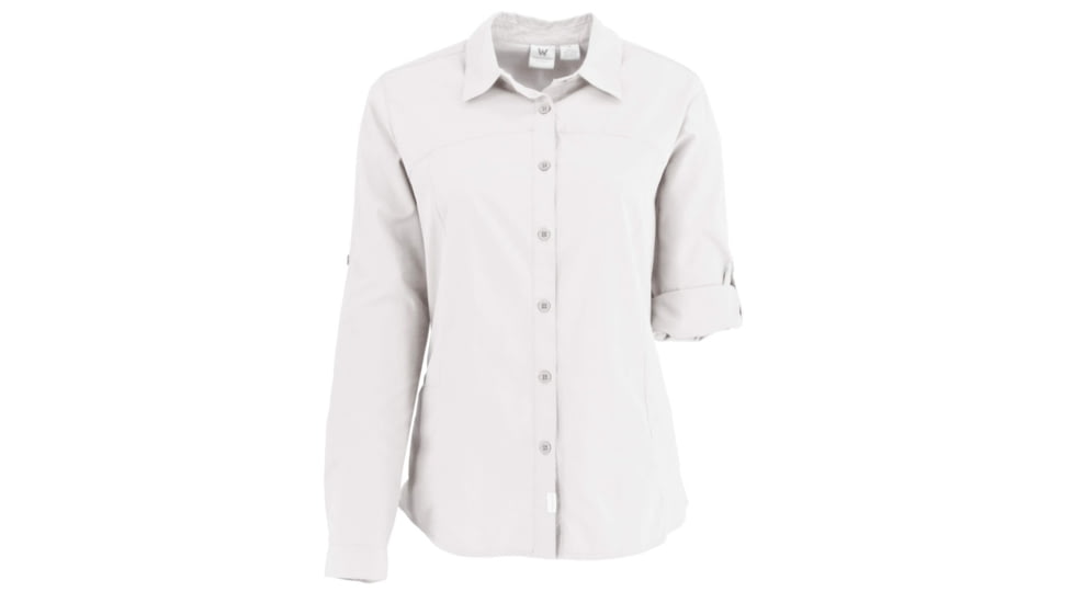 White Sierra Gobi Desert Long Sleeve Shirt - Womens, White, Medium, X4209W-White - WHT-MEDIUM