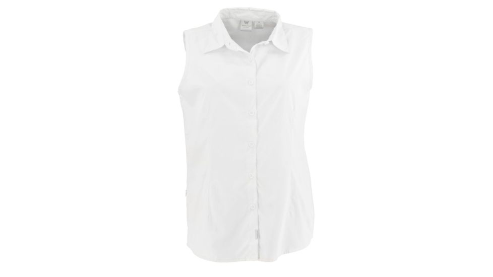 White Sierra Gobi Desert Sleeveless Shirt - Womens, White, Extra Large, D4268W-White - WHT-XL