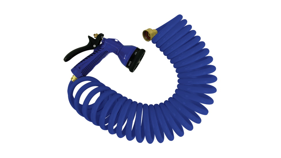 Whitecap Blue Coiled Hose w/Adjustable Nozzle 25' 71076