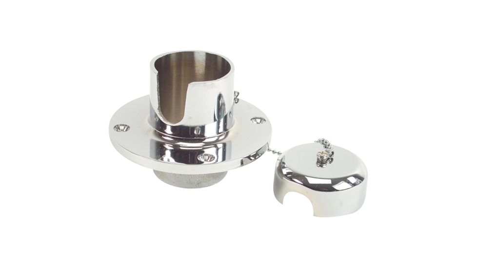 Whitecap Chain &amp; Rope Deck Pipe - CP/Brass 50098