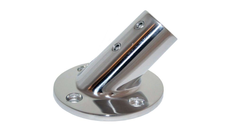 Whitecap O.D. 45 Round Base SS Rail Fitting 1" 44631