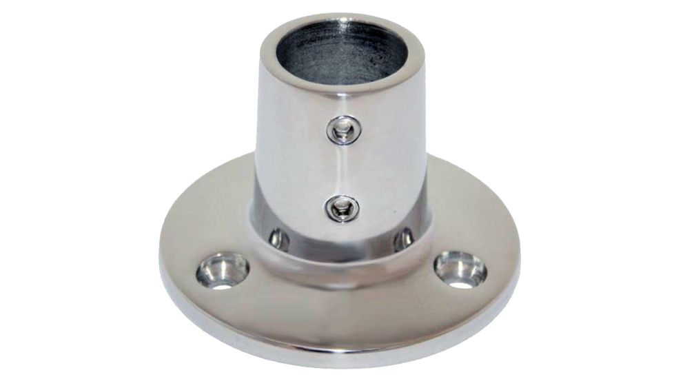 Whitecap O.D. 90 Round Base SS Rail Fitting 7/8" 44634
