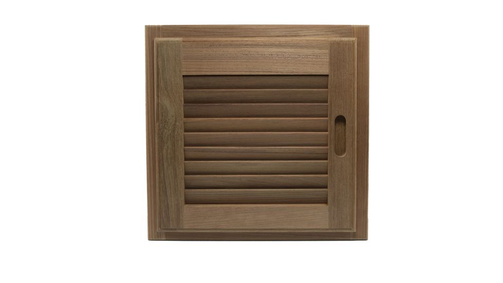 Whitecap Teak Louvered Door &amp; Frame - Right Hand - 15" x 15" 50664