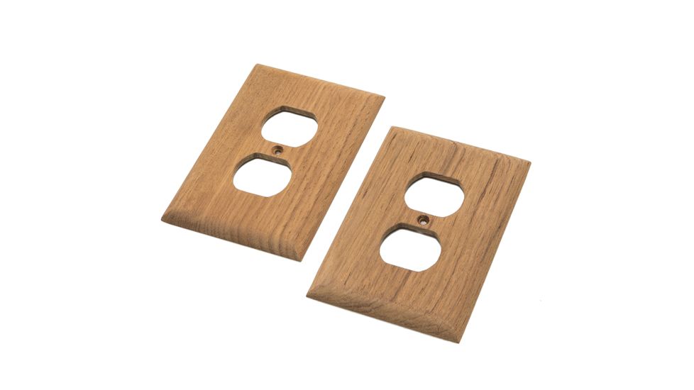 Whitecap Teak Outlet Cover/Receptacle Plate - 2 Pack 50645