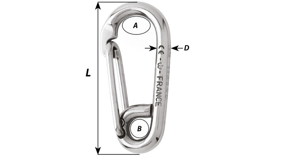 Wichard Marine Symmetric Carbin Hook - 120mm Length - 15/32in, 2317