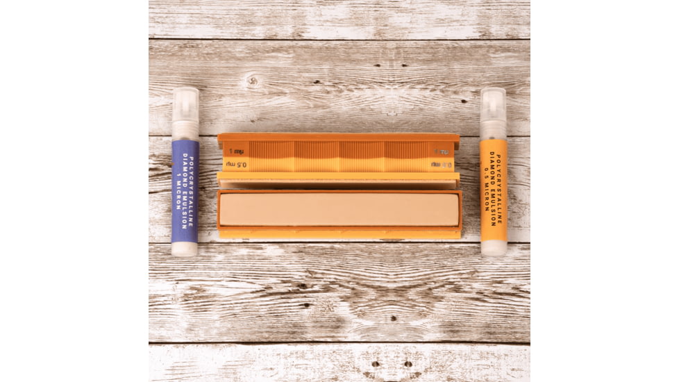 Wicked Edge 1/0.5Micron Diamond Emulsion and Leather Sharpening Strops Pack, WE010.5PDE