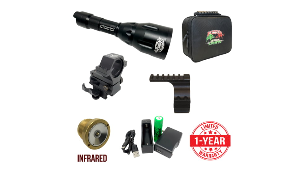 Wicked Hunting Lights A55iC LED Infrared Night Hunting Light Kit, Black, W2065