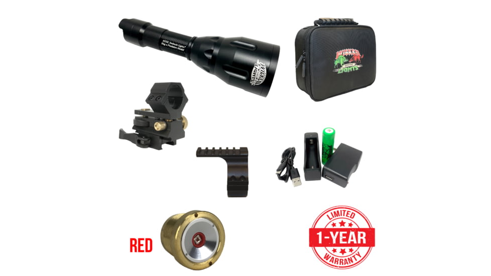 Wicked Hunting Lights A55iC LED Red Night Hunting Light Kit, Black, W2060