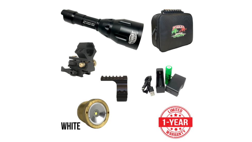 Wicked Hunting Lights A55iC LED White Night Hunting Light Kit, Black, W2105