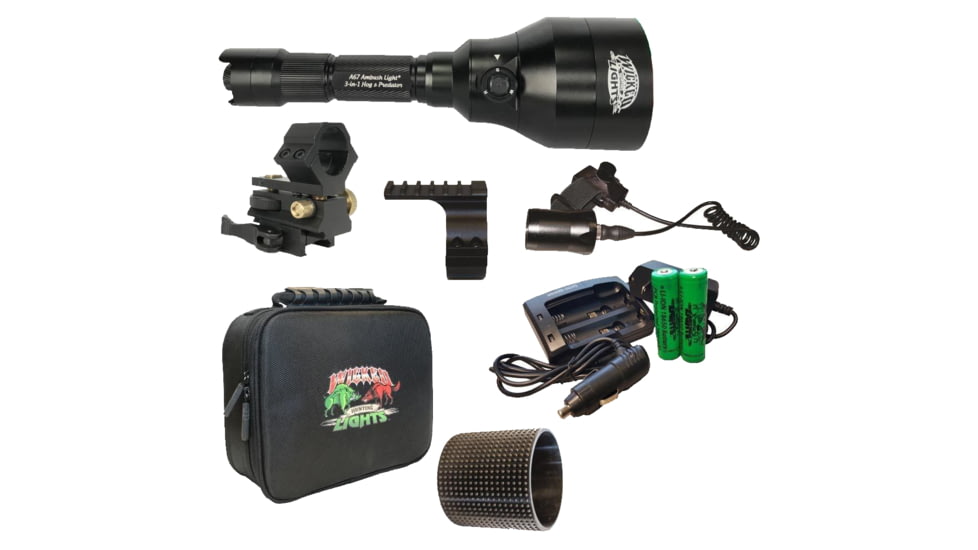 Wicked Hunting Lights A67iC LED 3-Color-In-1 Night Hunting Light Kit, Black, W2021
