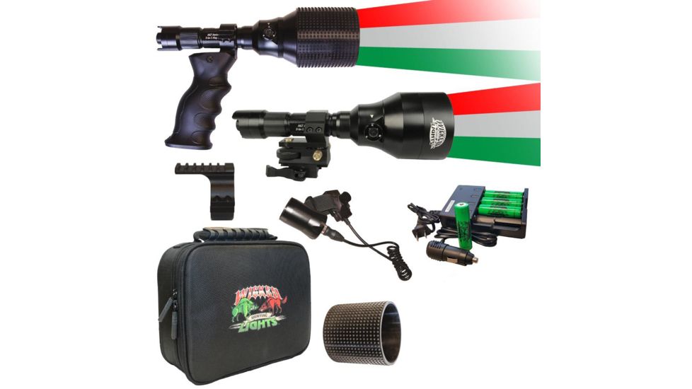Wicked Hunting Lights A67iC 3-Color-In-1 Predator Pursuit Flashlight Pack, Green/Red/White, W2023