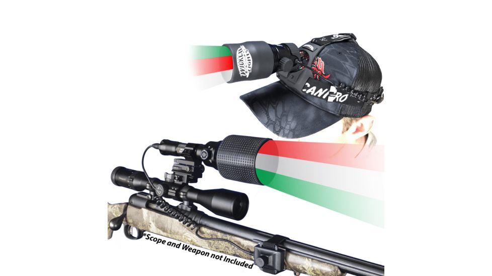 Wicked Hunting Lights A67iC and ScanPro iC 3-Color-In-1 Night Hunting Light and Headlamp Combo Kit, Green/Red/White, W2053