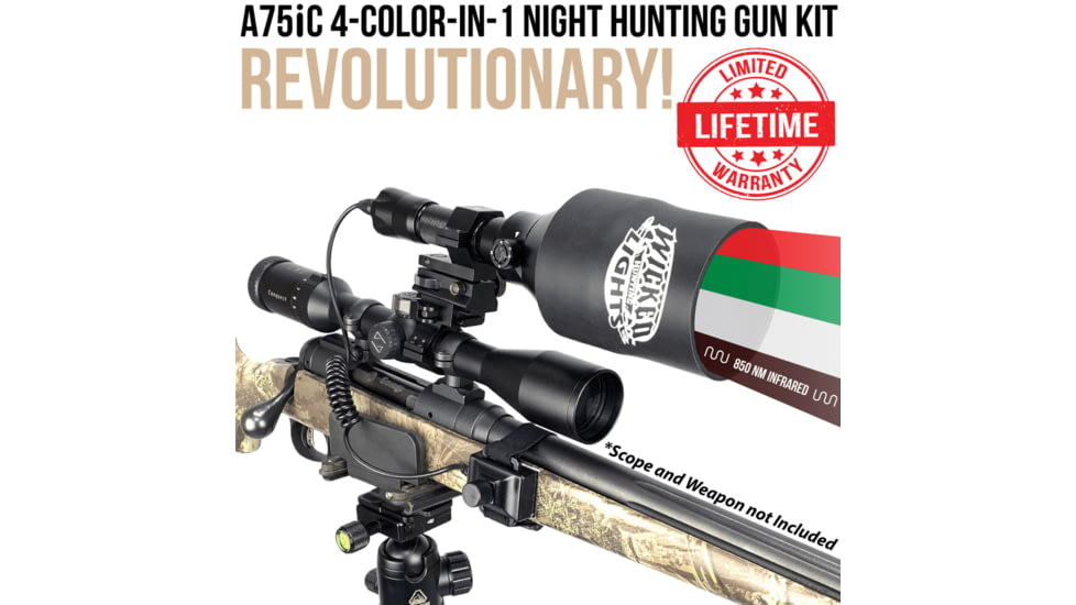 Wicked Hunting Lights A75iC 4-Color-In-1 Night Hunting Light Kit, Green, Red, White, 850nm Infrared, W2082