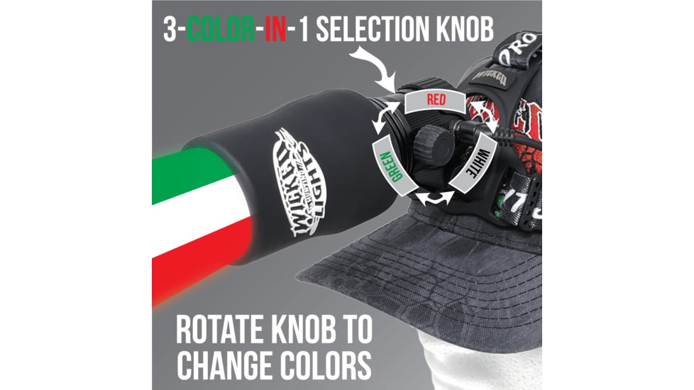 Wicked Hunting Lights ScanPro iC 3-Color-In-1 GEN4 LED Night Hunting Headlamp, Black, W2100