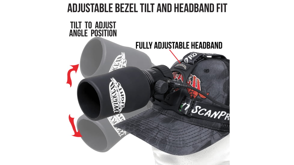 Wicked Hunting Lights ScanPro iC 3-Color-In-1 GEN4 LED Night Hunting Headlamp, Black, W2100