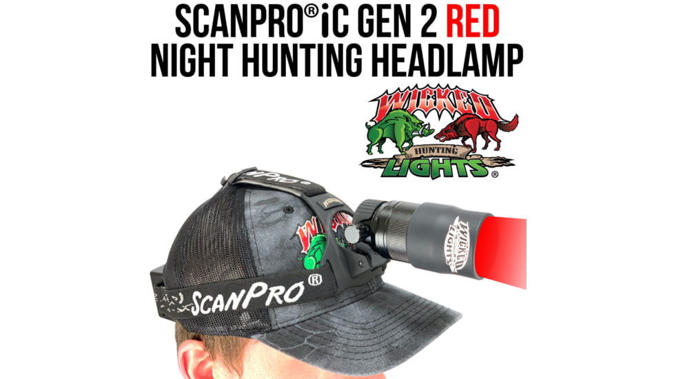 Wicked Hunting Lights ScanPro iC GEN 2 Night Hunting Headlamp Kit, Red, W2063