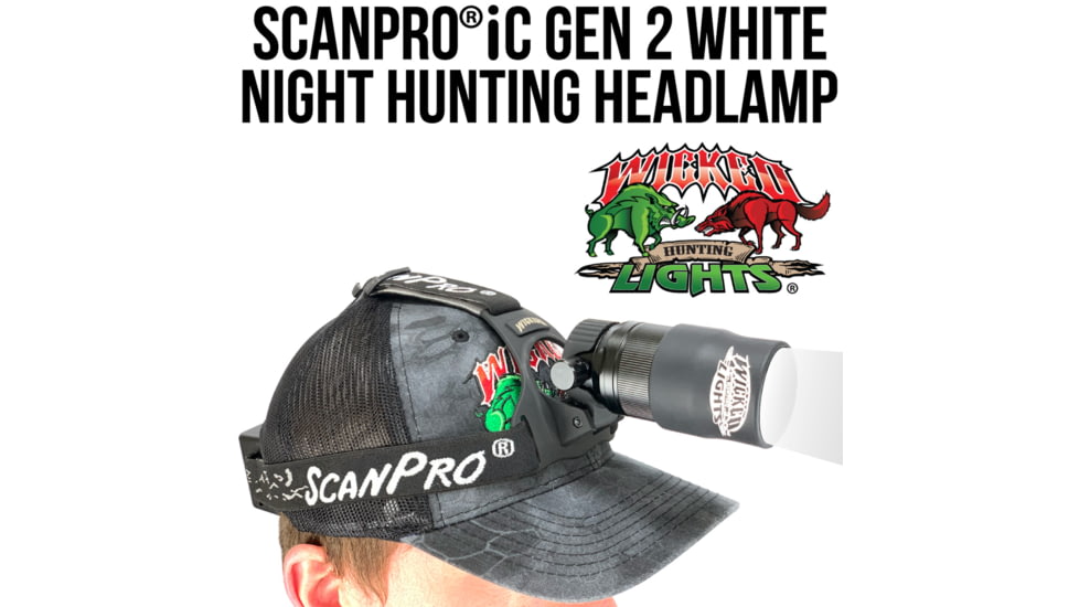 Wicked Hunting Lights ScanPro iC GEN 2 Night Hunting Headlamp Kit, White, W2064