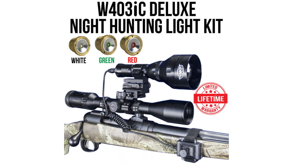 Wicked Hunting Lights W403iC Deluxe Night Hunting Light Kit, Green/Red/White, W2015