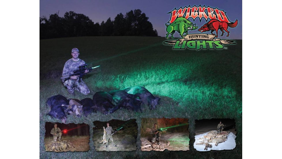 Wicked Hunting Lights W403iC Deluxe Night Hunting Light Kit, Green/Red/White, W2015