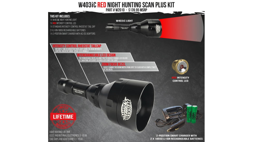 Wicked Hunting Lights W403iC Scan Plus Kit, Red, W2010