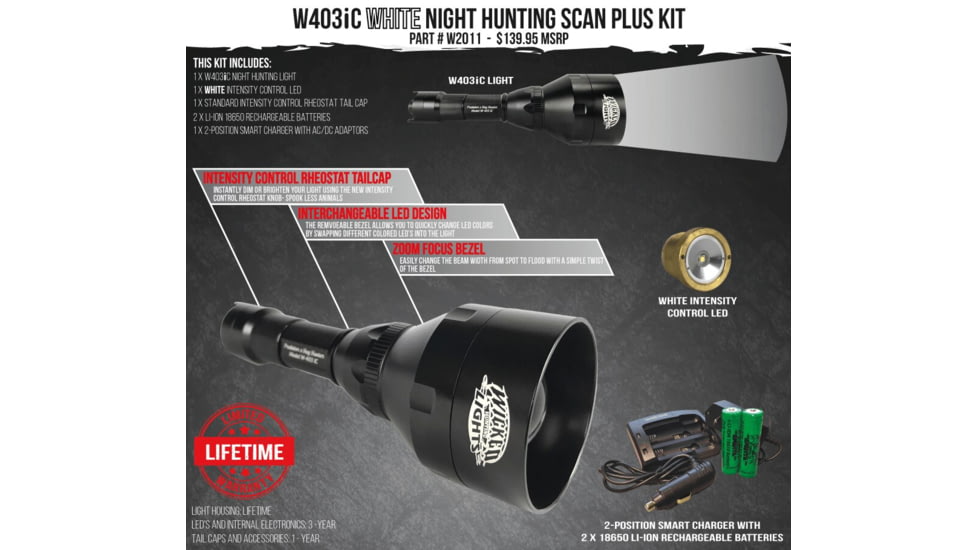 Wicked Hunting Lights W403iC Scan Plus Kit, White, W2011