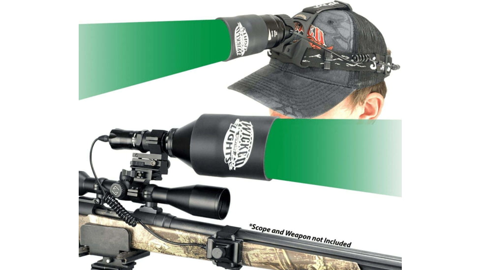Wicked Hunting Lights W404iC and ScanPro iC Gen 2 Headlamp Green LED Hinght Hunting Light Kit Combo Pack, W2070