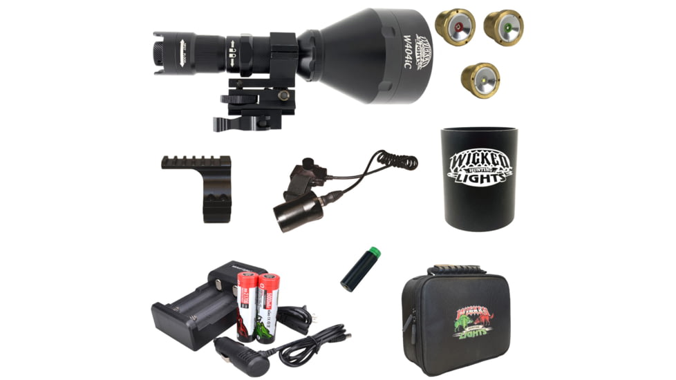 Wicked Hunting Lights W404iC LED Deluxe Night Hunting Light Kit, Black, W2080