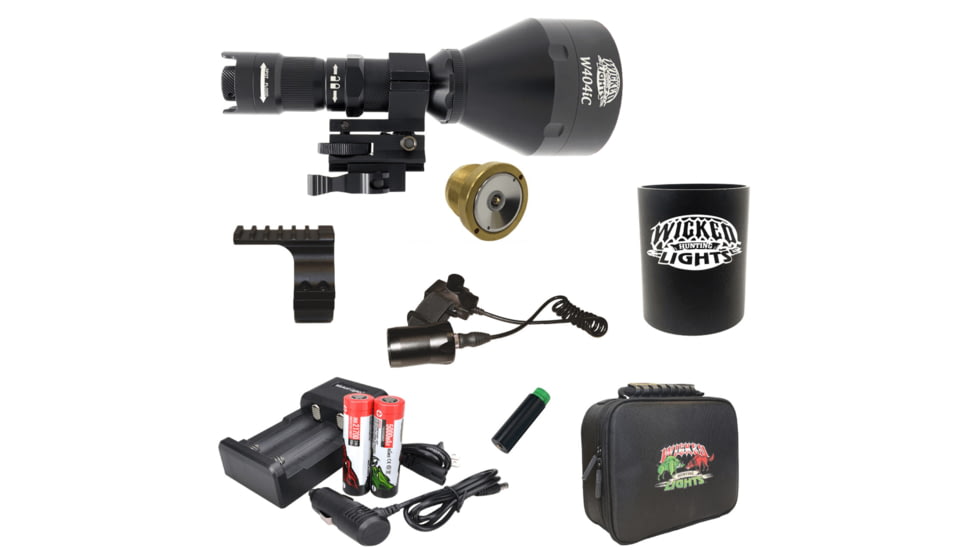 Wicked Hunting Lights W404iC 850nm Infrared Night Hunting Light Kit, Black, W2079