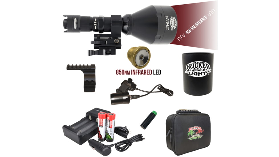 Wicked Hunting Lights W404iC Night Hunting Light Kit, 850nm Infrared, W2079